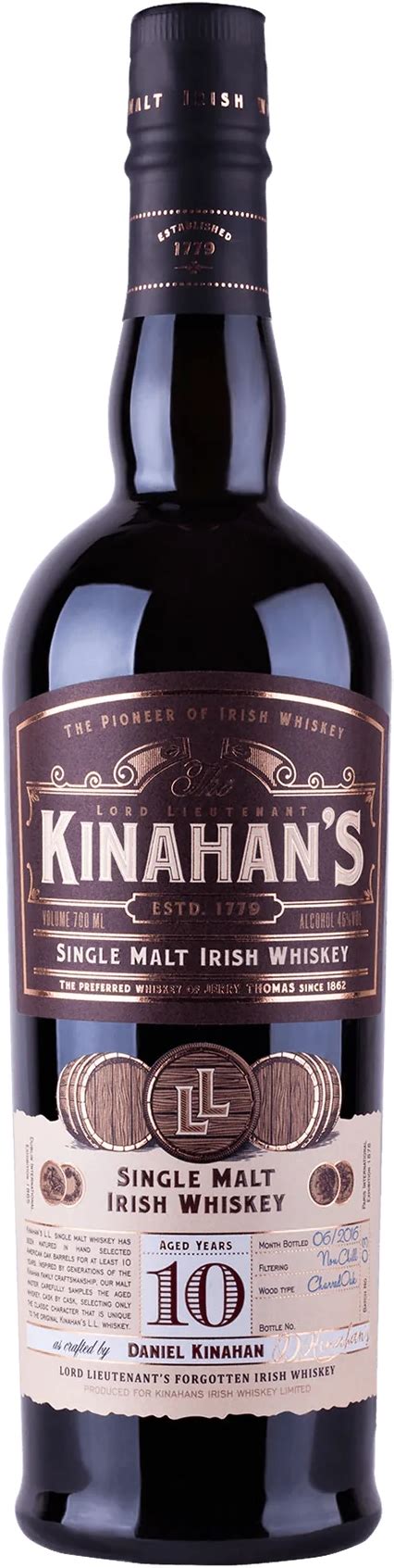 Kinahans 10 Year Old Single Malt Irish Whiskey .